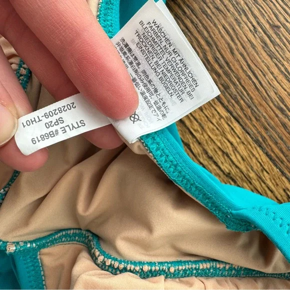 J. Crew Turquoise Ruched One-Piece Swimsuit Size 6 - Picture 8 of 12